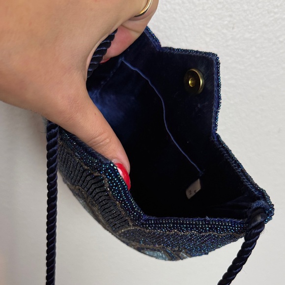 Chic Navy Beaded Crossbody Bag - Picture 3 of 4